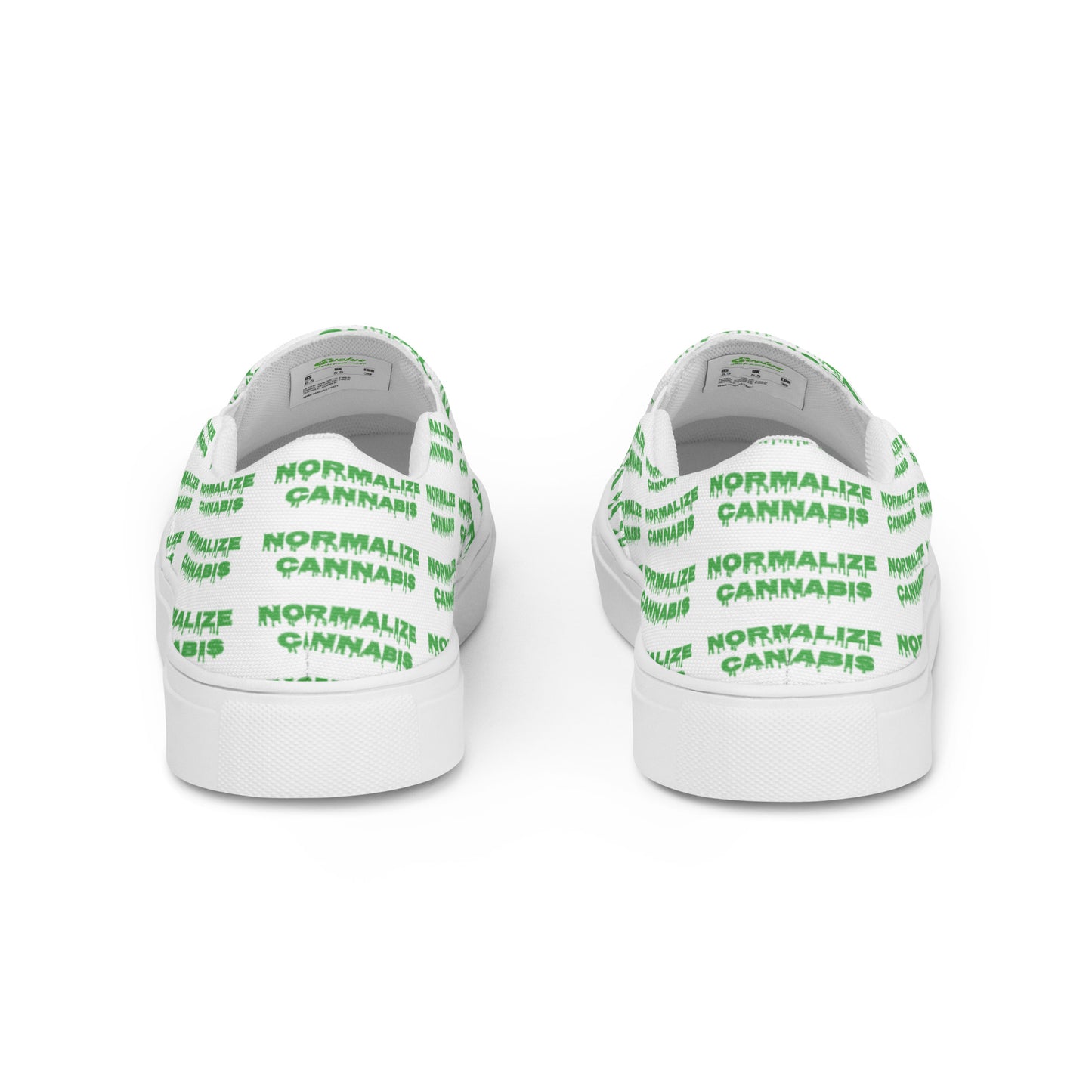 Men’s Normalize Cannabis slip-on canvas shoes White and Green